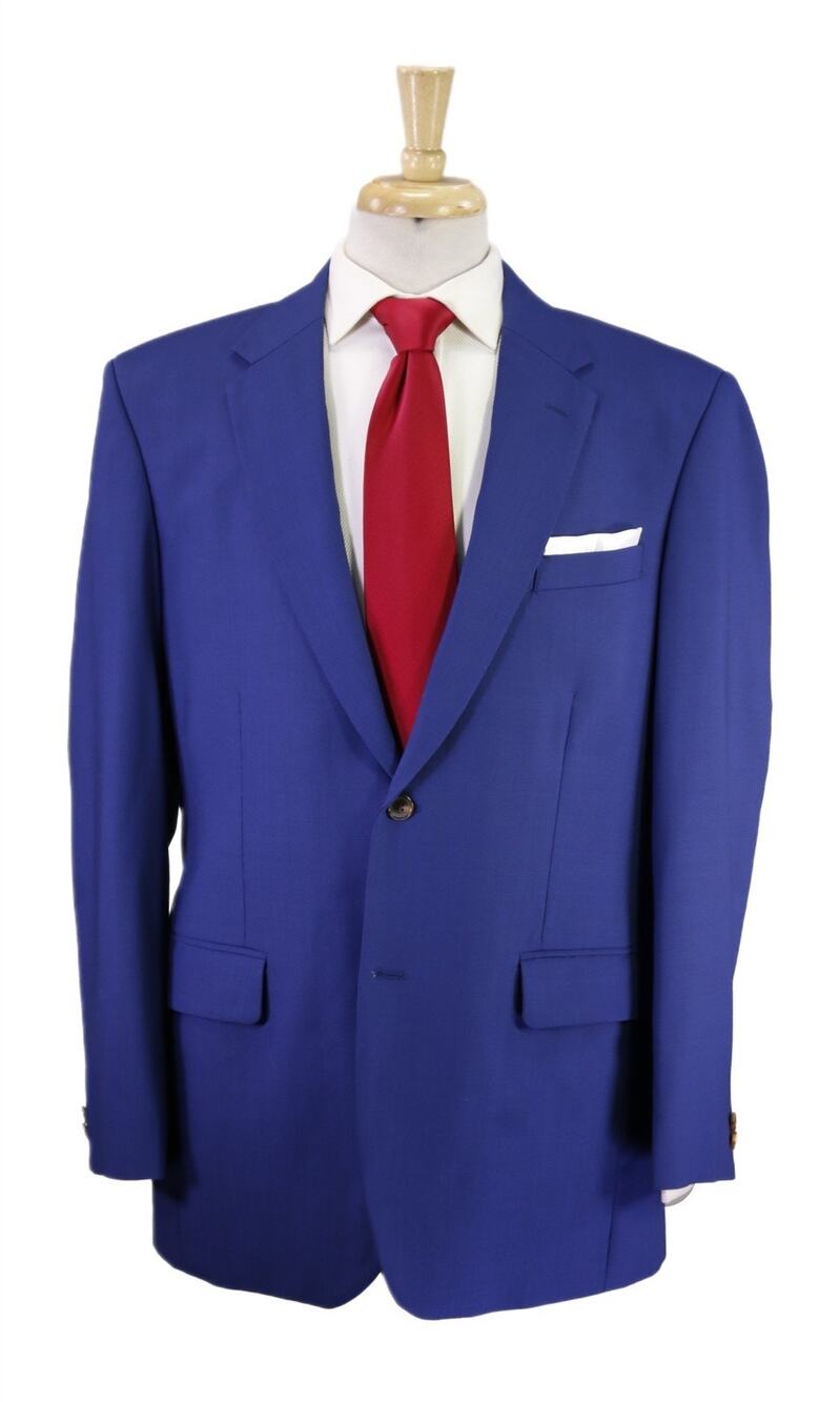 Studio Suits Custom Tailored Huddersfield Wool Royal Blue 2Btn Slim Fit Suit 44R
